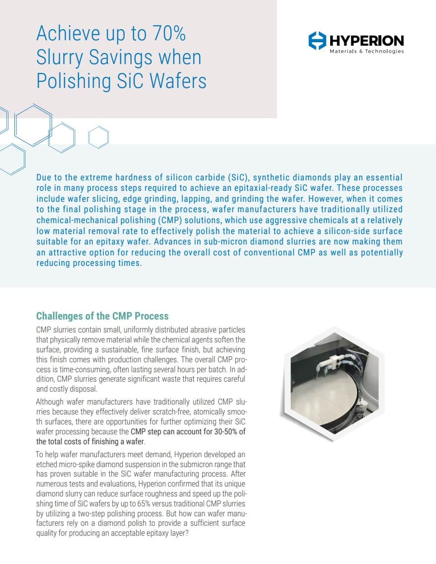 Achieve Exceptional Slurry Savings When Polishing Silicon Carbide Wafers