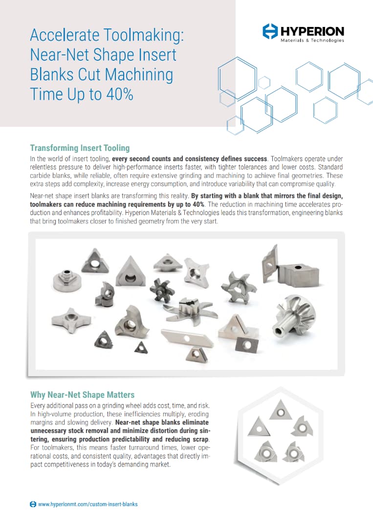 Near-Net Shape Insert Blanks