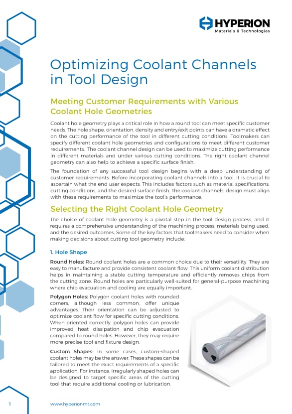 Optimizing Coolant Channels  in Tool Design
