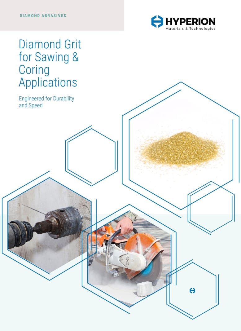 Diamond Grit for Sawing, Drilling, and Coring Tools